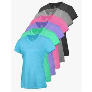 Women's Short Sleeve Moisture Wicking Athletic Gym T-Shirts Multipack Size Large